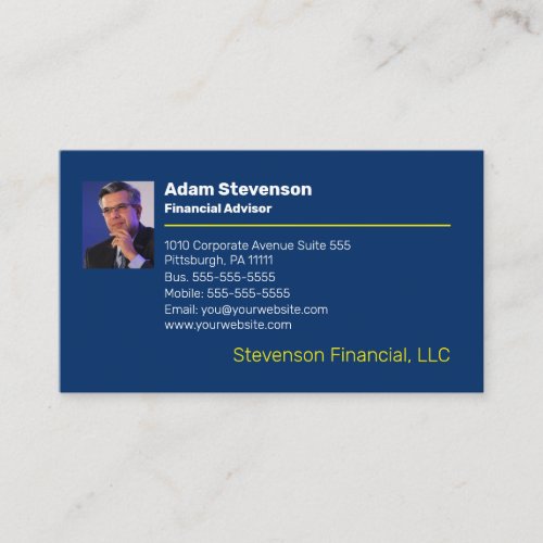 Financial Advisor  Planner Professional Business  Business Card