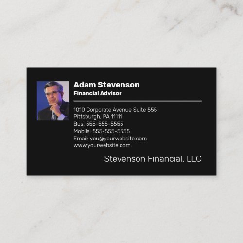 Financial Advisor  Planner Professional Business  Business Card