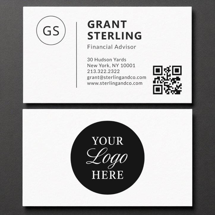 Financial Advisor QR Code Company Logo Business Card
