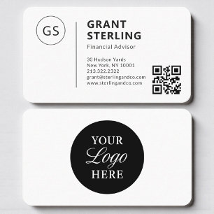 Financial Advisor QR Code Logo Professional  Business Card