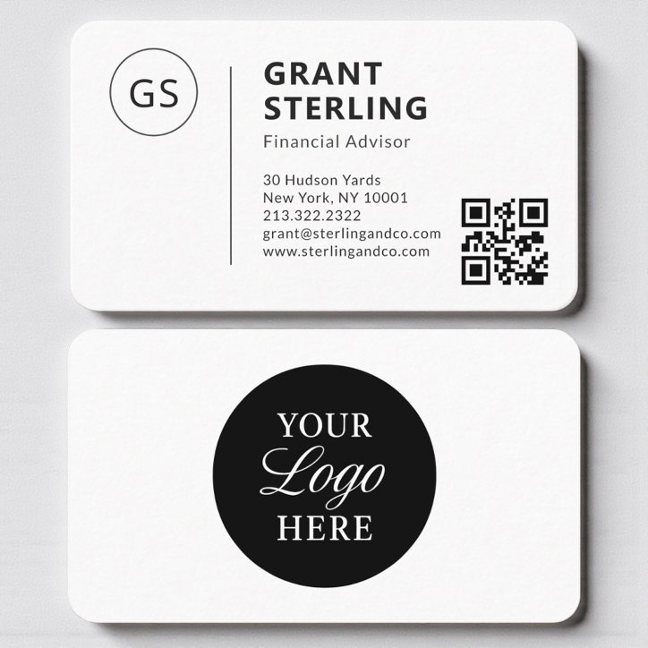 Financial Advisor QR Code Logo Professional Business Card