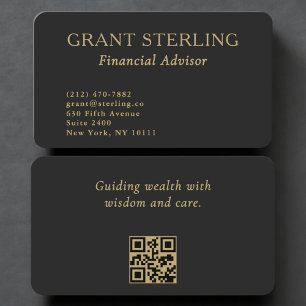 Financial Advisor QR Code Professional Business Card