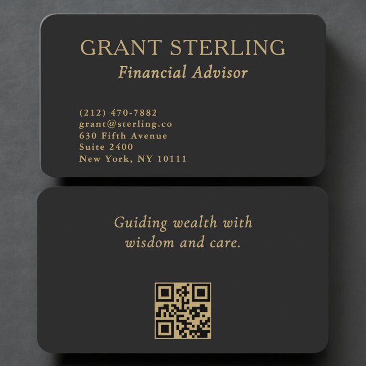 Financial Advisor QR Code Professional Business Card