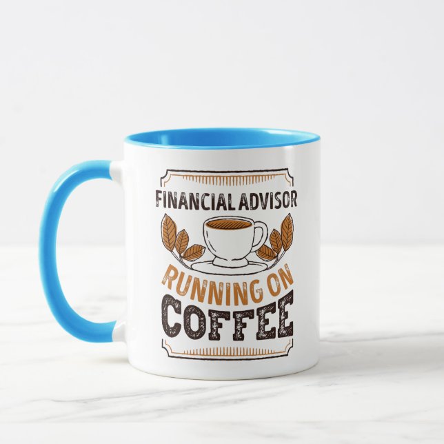 Financial Advisor running on Coffee Caffeine Gift Mug (Left)