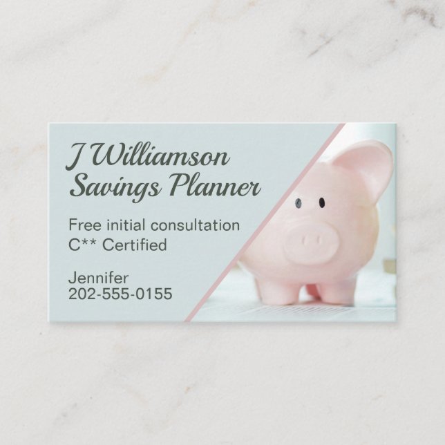 Financial Advisor Savings Credit Repair Business Card (Front)