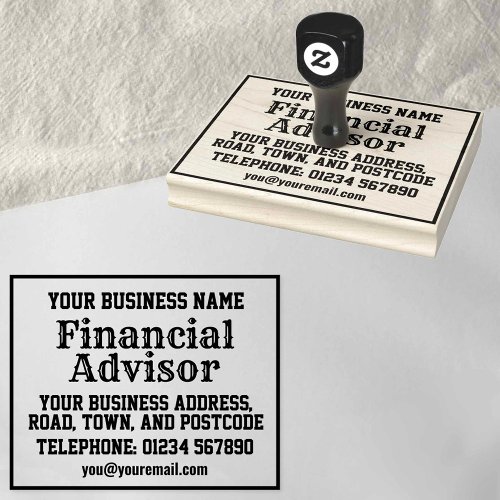 Financial Advisor with Name Address etc Rubber Stamp