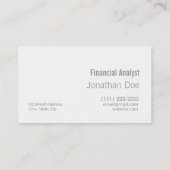 Financial Analyst Accountant Business Card (Back)
