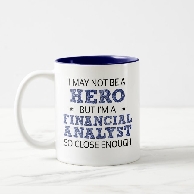 Financial Analyst Job Humor Novelty Two-Tone Coffee Mug (Left)
