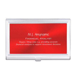 Financial Analyst luxury red chrome-effect Business Card Case