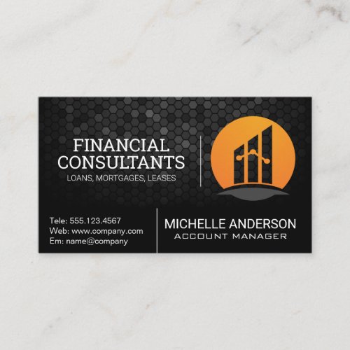 Financial Bar Graph Logo Business Card