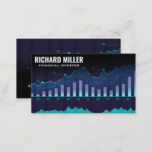 Financial Bar Graph  Stocks Market Analyst Business Card