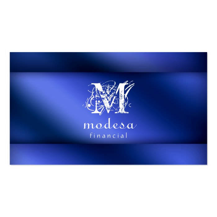 Financial Business Cards Blue Metallic