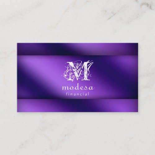 Financial Business Cards Purple Metallic