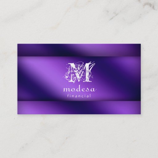 Customizable Financial Business Cards Purple Metallic
