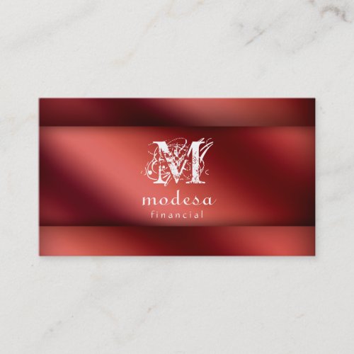 Financial Business Cards Red Metallic