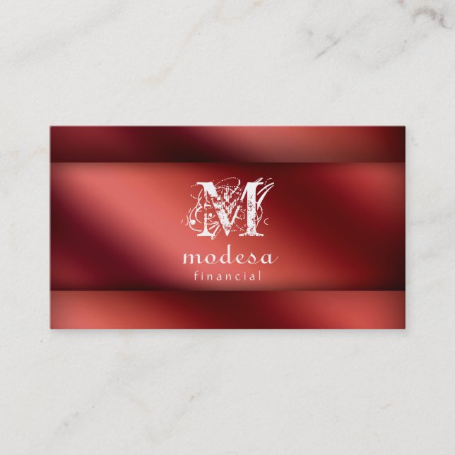 Financial Business Cards Red Metallic (Front)