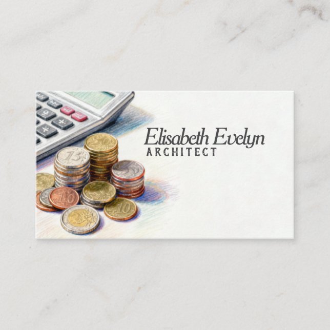 Financial Calculation and Savings Business Card (Front)