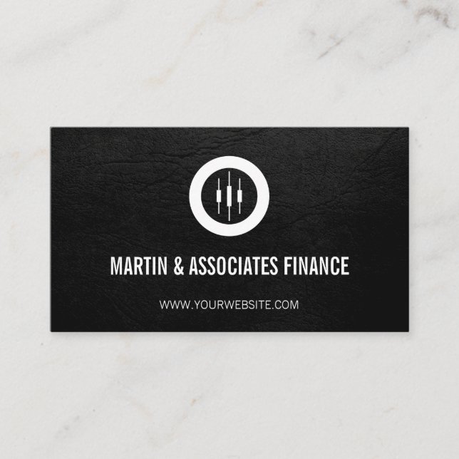 Financial | Candlestick Stock Trader Logo Business Card (Front)