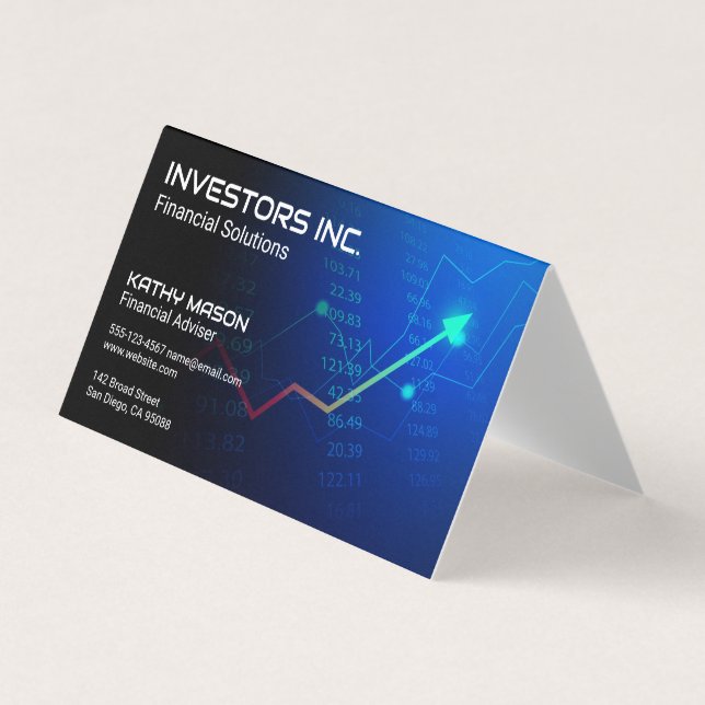 Financial Chart and Numbers Business Card (Front)