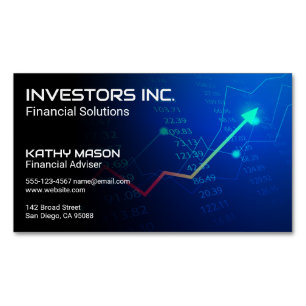 Financial Chart and Numbers Business Card Magnet