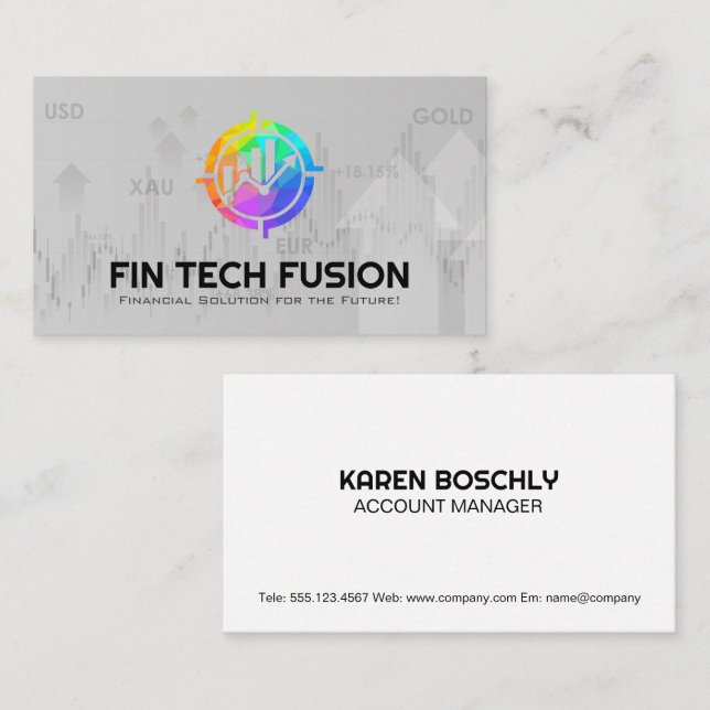 Financial Chart | Equity and Commodities  Business Card (Front/Back)