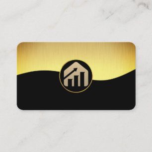 Financial Chart   Gold Black Two Tone Business Card