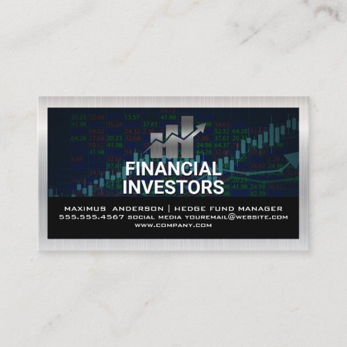 Financial Chart Logo  Stock Reports Business Card