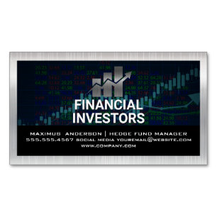 Financial Chart Logo   Stock Reports Business Card Magnet