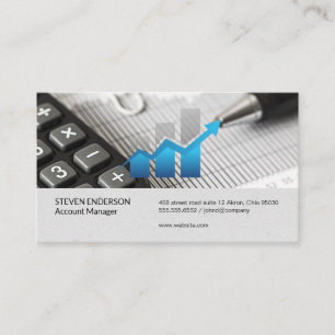 Financial Chart Pen Documents Business Card