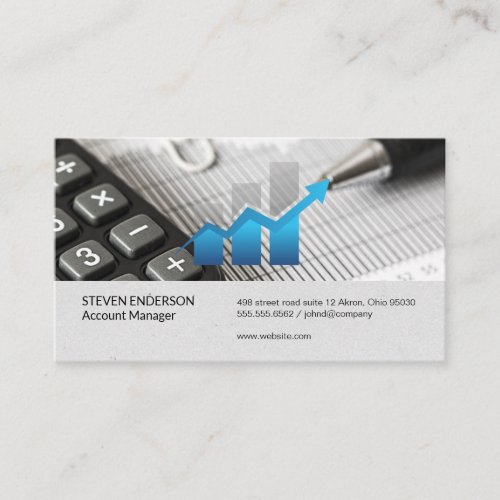 Financial Chart  Pen Documents  Business Card