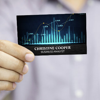 Financial Chart | Stock Numbers | Data Analyst Business Card by lovely_businesscards at Zazzle