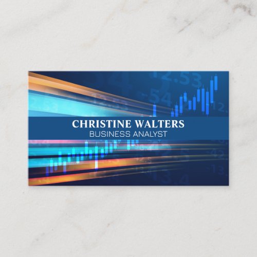 Financial Chart  Stock Numbers  Data Information Business Card