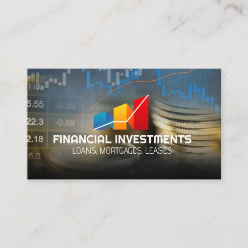 Financial Charts Graphs  Currency Business Card