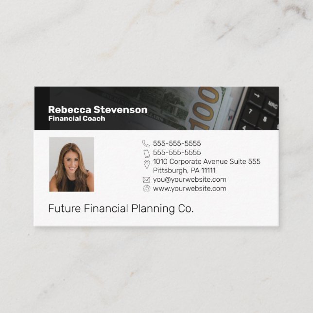 Financial Coach Professional Business Card (Front)