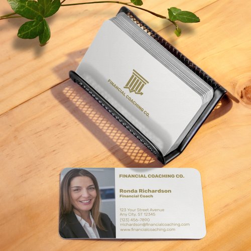 Financial Coach Professional White Business Card