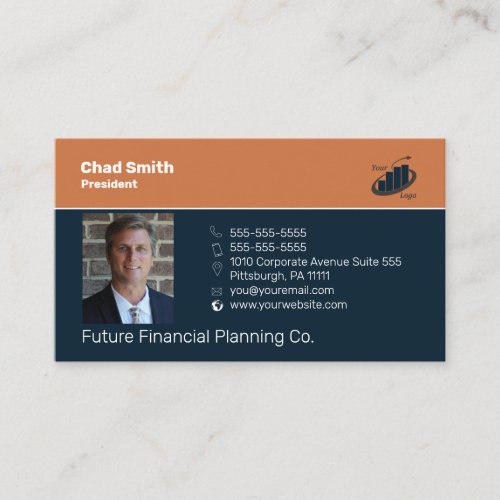 Financial Coach  Trainer Professional Business Card