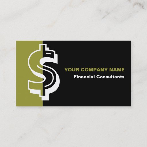 Customizable Financial consultant black olive business card