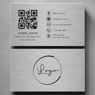 Financial Consultant Metal QR Code Business Card