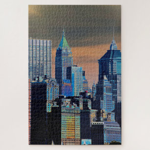Financial District Lower Manhattan Poster Jigsaw Puzzle