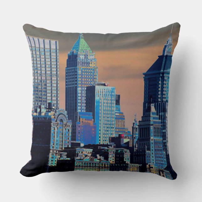  Financial District Lower Manhattan  Poster Throw Pillow (Front)