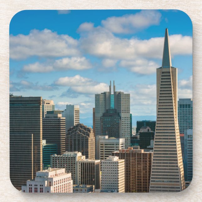 Financial District Skyline of San Francisco Beverage Coaster (Front)