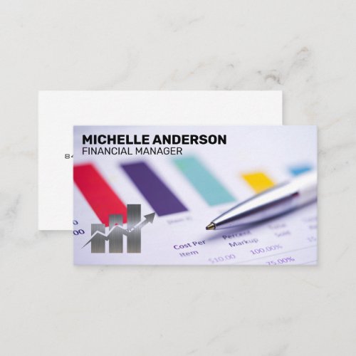 Financial Documents  Bar Chart Stocks Business Card