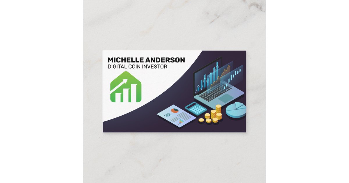 Program Analyst Card Financial Graph Chart | Money Data Analyst Business Card | Zazzle