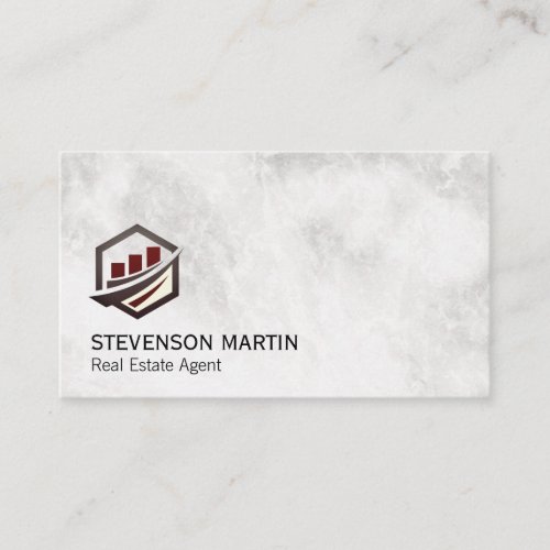Financial Graph Icon  Executive Marble Business Card