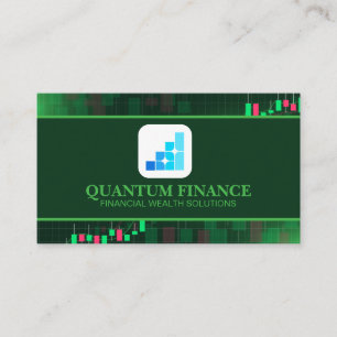 Financial Growth Logo Stock Investments Business Card