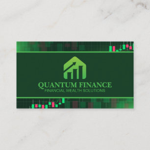 Financial Growth Logo   Stock Market Chart Business Card