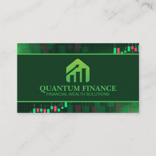 Financial Growth Logo  Stock Market Chart Business Card