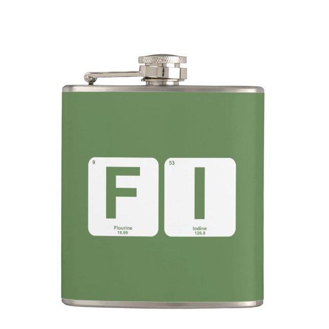 Financial Independence Periodic Table Flask (Front)
