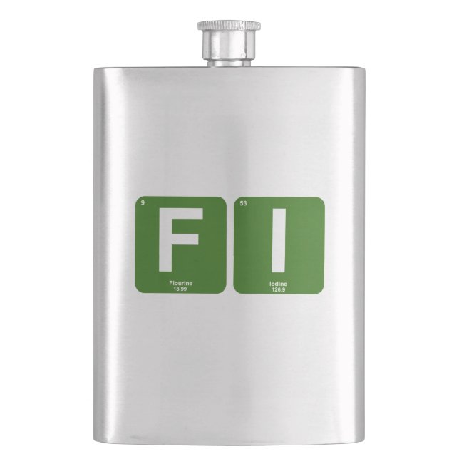 Financial Independence Periodic Table Flask (Front)
