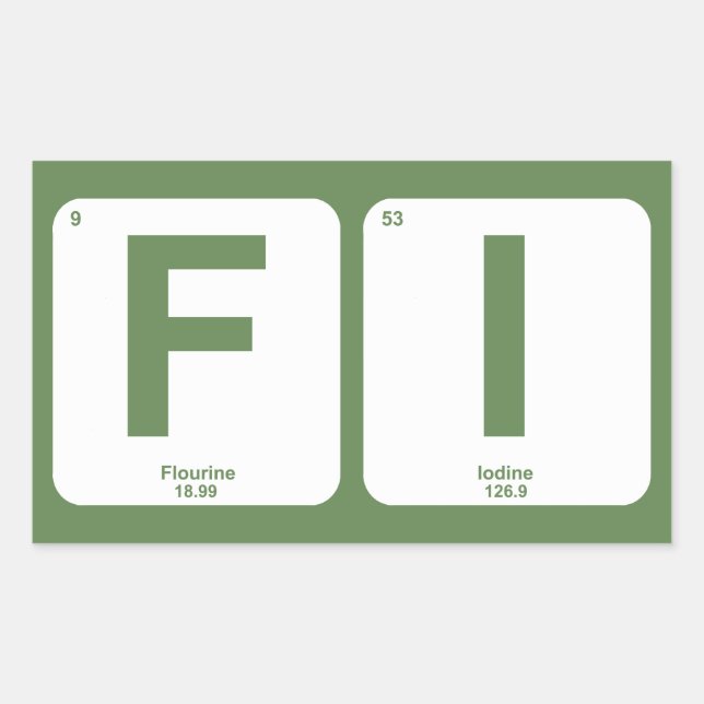 Financial Independence Periodic Table Rectangular Sticker (Front)